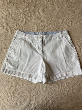 crown & ivy White Cotton Shorts